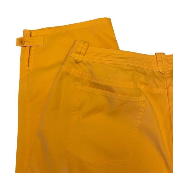 Talbots Pale Yellow Cropped Pants with Button Hem Size 12 Petite - Picture 11 of 16